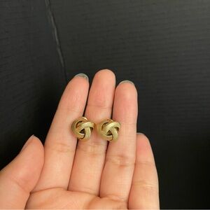 Gold tone vintage clip on Monet cluster rope earrings